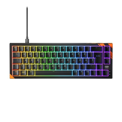 CHERRY K5 PRO TMR COMPACT mänguklaviatuur USB QWERTZ saksa keeles must, oranž