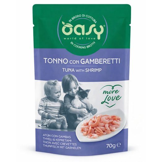 OASY More Love Tuunikala koos krevettidega - märgkassitoit - 70g