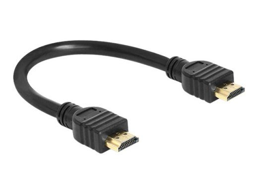 Delock kõrge kiirusega HDMI koos Ethernetiga 25cm HDMI-kaabel