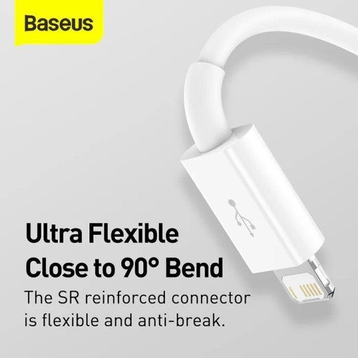 Baseus Superior seeria kiirlaadimise andmesidekaabel USB-A USB-C/microUSB/Lightning 3.5A 0.5m / Stellar White