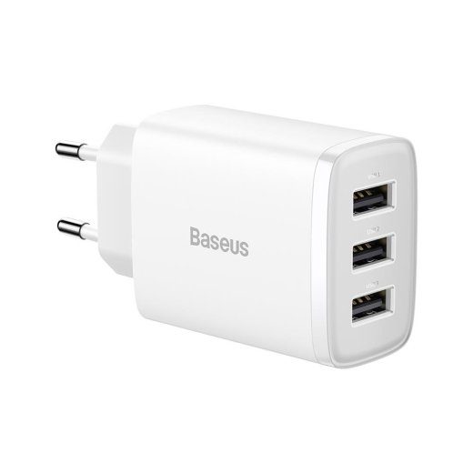 Baseus Kompaktne Seinalaadur 3 x USB / 17W