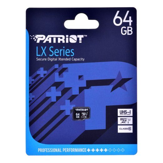 Patriot PSF64GMDC10 64 MicroSDXC UHS-I Class 10 mälukaart