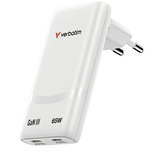 Verbatim Fold n Go seinakadapter USB-C 65W valge