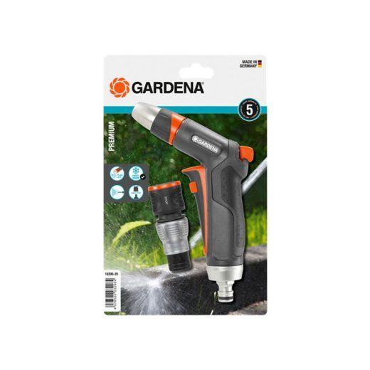Gardena 18306-20 pihustipüstoli/pihusti komplekt Must Hall Oranž Hõbe