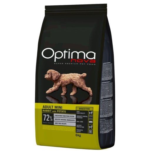 OPTIMANOVA Täiskasvanu Mini Seedne Rabbit & Potato Dry Dog Food 6kg