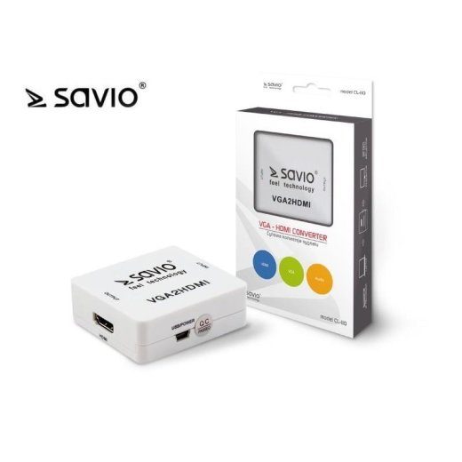 Savio CL-110 VGA2HDMI adapter signaali konverteerimiseks VGA-st HDMI-sse