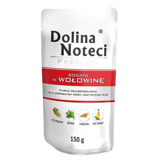 Dolina Noteci Premium rikas veiseliha - märg koera toit - 150g