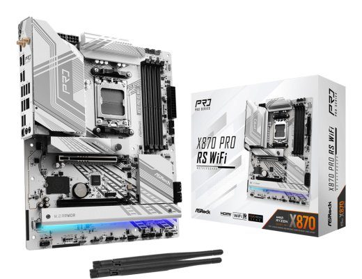 Mainboard ASROCK AMD X870 SAM5 ATX Memory DDR5 Memory slots 4 1xPCI-Express 4.0 16x 1xPCI-Express 5.0 16x 4xM.2 1xHDMI 6xUSB 2.0 4xUSB 3.2 2xUSB-C