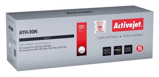 Activejet ATH-30N toner (asendus HP 30A CF230A jaoks; Supreme; 1600 lehte; must)