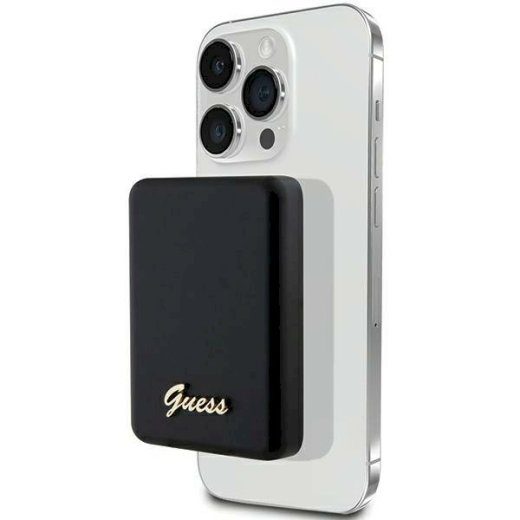 Guess Induktsioonivoolupank 15W GUPBM5ALGSGK 5000mAh / must MagSafe Metal Script Logo