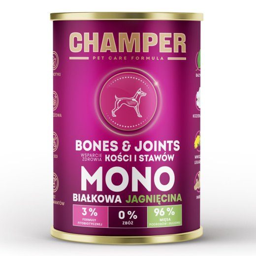 CHAMPER Bones & Joints Monoprotein Lamb - märgkoeratoit - 400g
