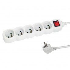 Esperanza ELK215W Power Extension, 3 m, 5 AC Outlets, Indoor, White