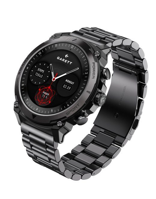 Garett Atom Black Steel išmanusis laikrodis
