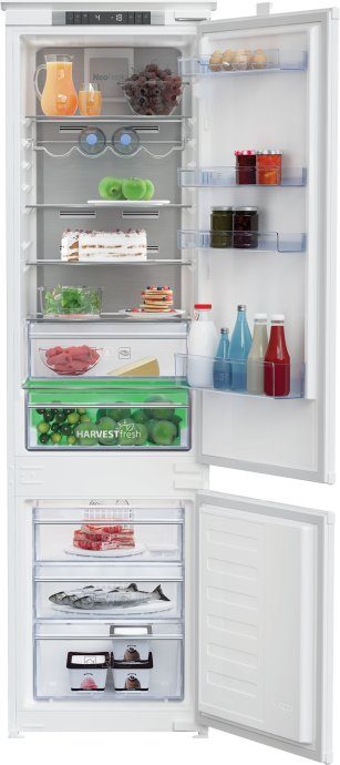 BEKO Refrigerator BCNA306E4SN Built In, 193.5cm, Energy class E, HarvestFresh, Neo Frost, Metal Wall
