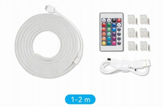 Vention Silikoon Neon LED riba kaugjuhtimispuldiga, 12V, 2m