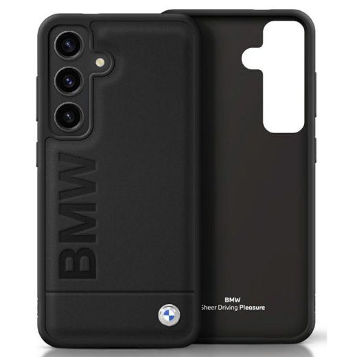 BMW Leather Big Wordmark ümbris Samsung Galaxy S25 Plus jaoks