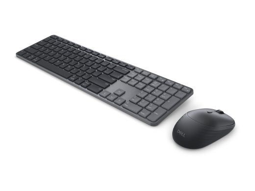 Dell Pro 7 ploni klaviatūros ir pelės KM726 Klaviatūros ir pelės rinkinys Belaidžio pelės įskaitytas JAV tarptautinė Bluetooth Juoda