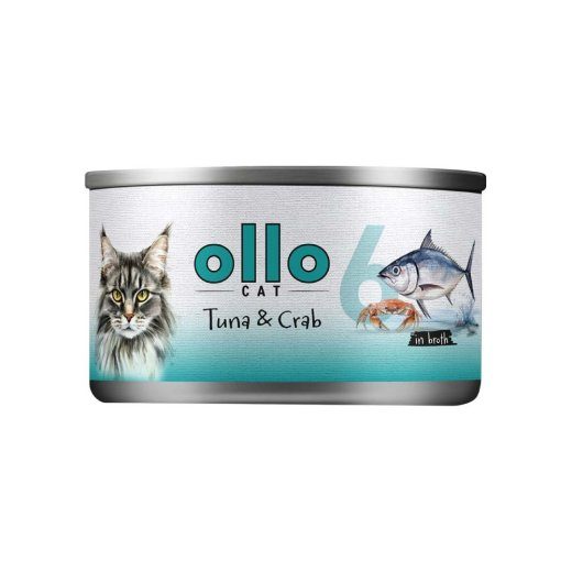 OLLO Cat nr 6 Tuunikala & Vähid puljongis - märgkassitoit - 70g