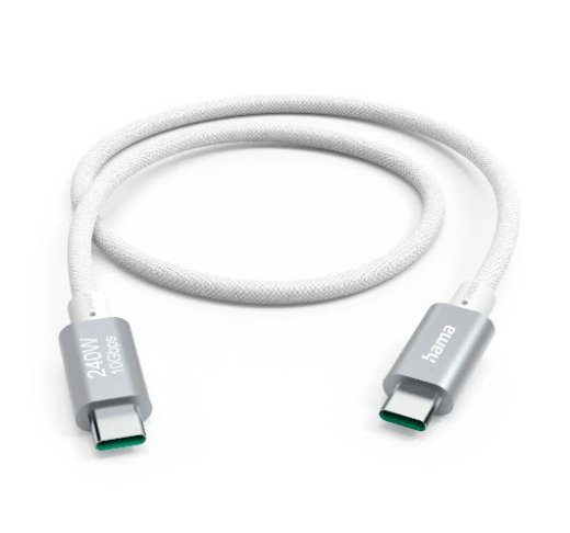 Hama Täisfunktsionaalne USB-C kuni USB-C 1.5m Valge kaabel