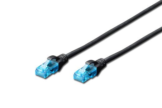 CAT 5e U-UTP Patch cord PVC AWG 26/7 Kaitsega paindumise vastu, pingevabastusega ja lukukaitsega Must 1 m Modular RJ45 (8/8) pistik