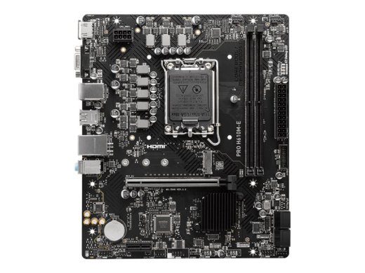 MSI PRO H610M-E Procesorių šeima Intel Procesoriaus lizdas LGA1700 Palaikomos kietojo disko sąsajos SATA, M.2 SATA jungčių skaičius 4