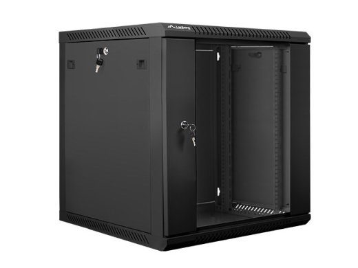Langberg 19'' 12U seinale paigaldatav reakiivkabiin 600x600mm Must (klaasukse)