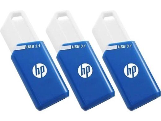 HP X755W PACK x3 128GB 3.2 Gen 1 USB Flash Drive Sinine