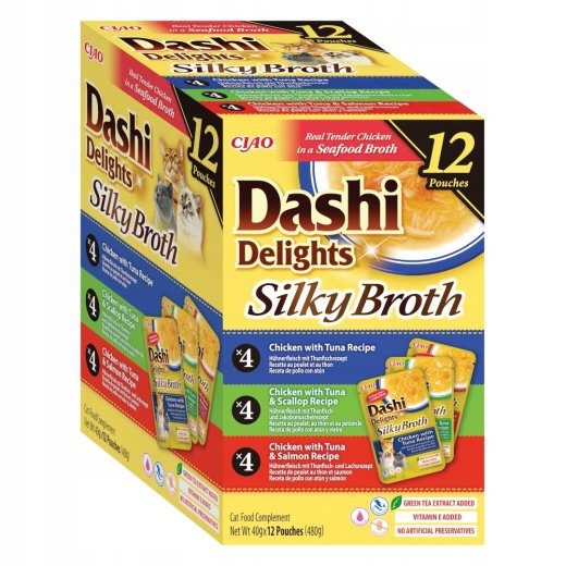 INABA Dashi Delights Silky Broth kana segu - märg kassitoit - 12x40g