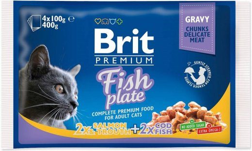 BRIT Premium Cat Fish Plate - märgkassitoit - 4x100g