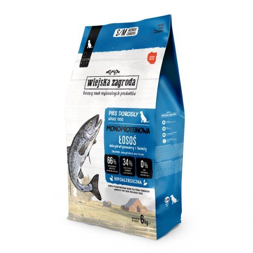 WIEJSKA ZAGRODA Monoprotein Lõhe kuiv koeratoid - 6kg