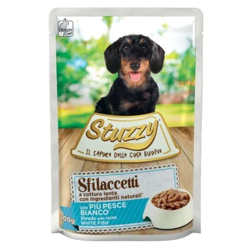 STUZZY Sfilaccetti valge kala liha - märg koeratoit - 100g