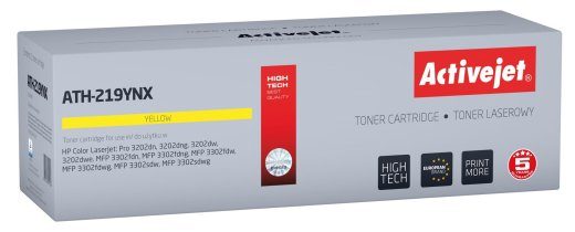 Activejet ATH-219YNX Toner HP printerile, asendaja HP 219X W2192X; Supreme; 2500 lehekülge; kollane, tšhibiga