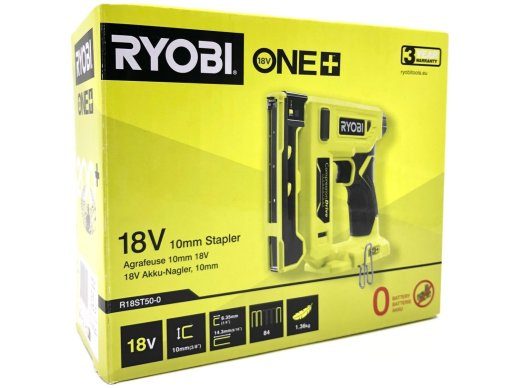 Ryobi One+ R18ST50-0 18V Naeltepüstol Ilma Akuta