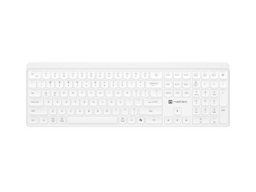 Natec Tang US wireless keyboard BT + 2.4 GHz quiet Slim white
