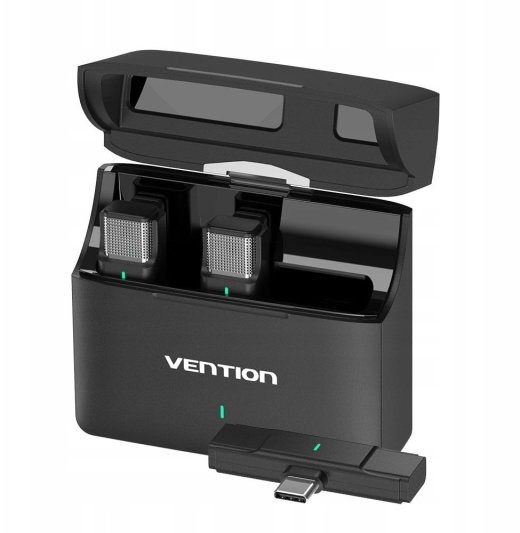 2 gab. Vention USB-C mikrofonu komplekts + uzlādes futrālis