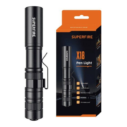 Superfire X18 taskulamp, 55 lm, 5 W, 5 režiimi, 38 m