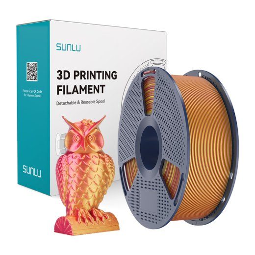 Sunlu PLA+ Silk kahevärviline filament (Red and Gold)