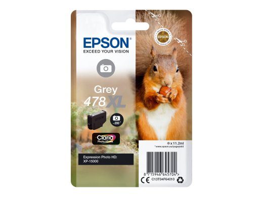 Epson 478XL Hall 200-leheküljeline Must Tindipudel C13T04F64010