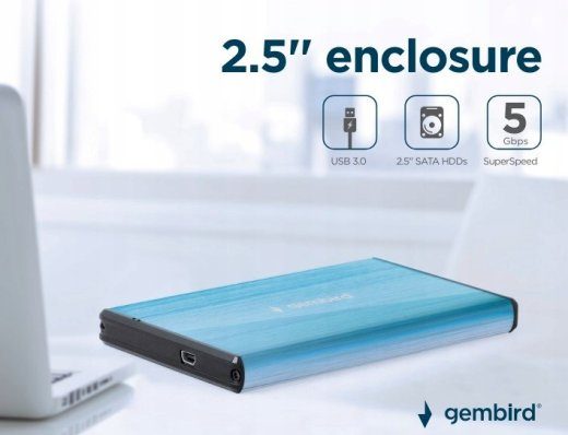 Gembird EE2-U3S-3-B USB 3.0 2.5" HDD karp / sinine