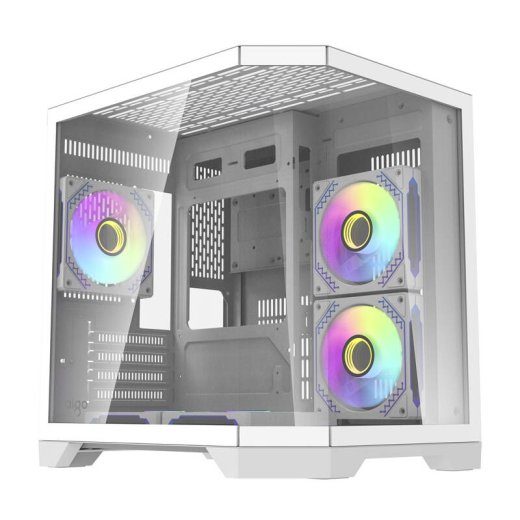 Darflash FT350 arvutikarp + 5 aRGB ventilaatorit (valge)