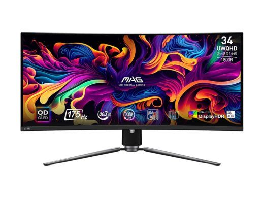 MAG 341CQP QD-OLED 34,18 colių lenktas 3440x1440 175Hz ekranas su Type C/HDR 400, 3 metų garantija