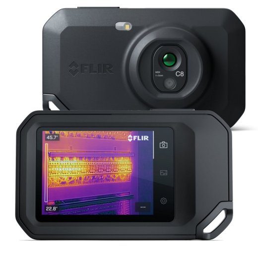 FLIR One C8 termokaamera must 320 x 240 pikslit sisseehitatud LCD-ekraaniga