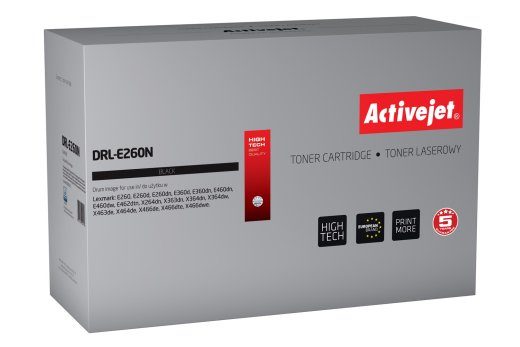 Activejet DRL-E260N būgnas (pakaitalas Lexmark E260X22G; Supreme; 30000 puslapių; juodas)