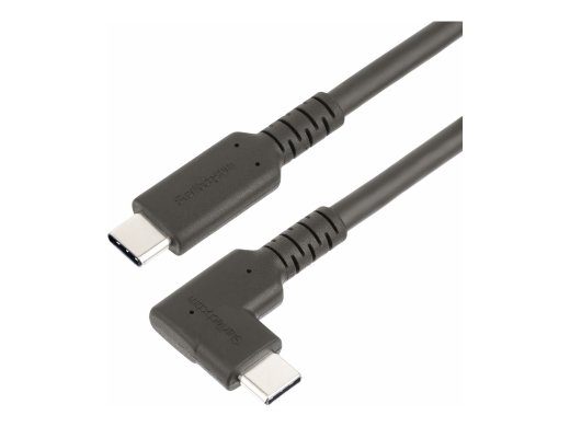 StarTech.com 1jalg (1m) karm õrnnurk USB-C kaabel, USB 10 Gbps, USB C to C andmekandja kaabel, 4K 60Hz DP Alt Mode, 100W Power Delivery - 90 De