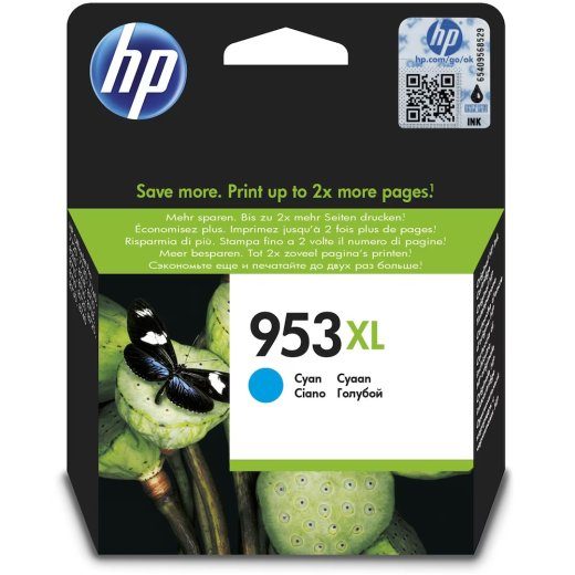 HP 953XL tsüaan 1450-leheküljeline tint F6U16AE