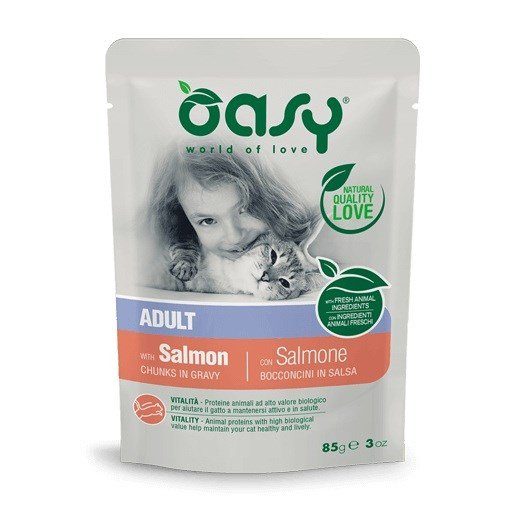 OASY Chunks in gravy Salmon - märjakas kassatoit - 85g