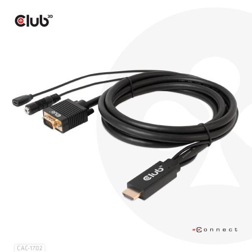 KAABEL HDMI VGA 2M/M/M CAC-1712 CLUB3D