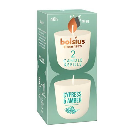 Bolsius CleanLight küünalahtid 2tk Cypress&Amber