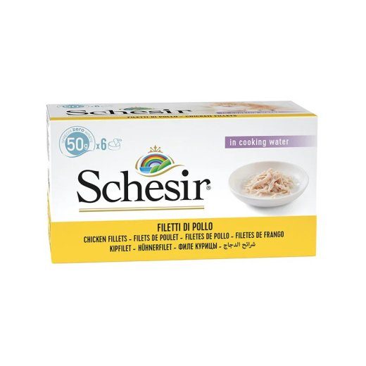 SCHESIR Kanafileed puljongis - märgkassitoit - 6x50g