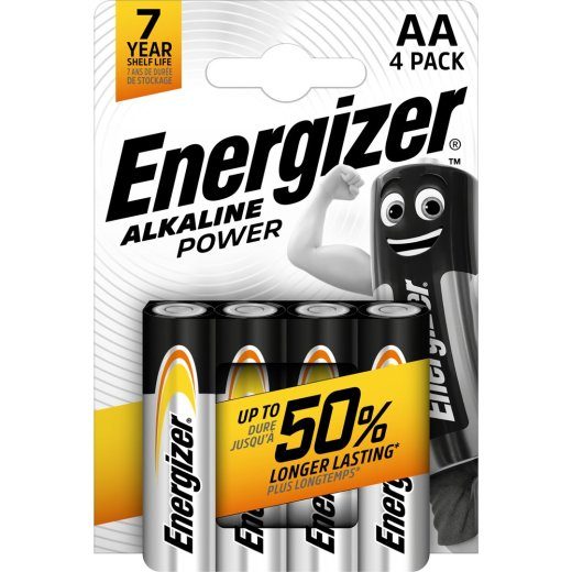 ENERGIZER ALKALINE POWER AA LR6 BLISTER 4 TK
